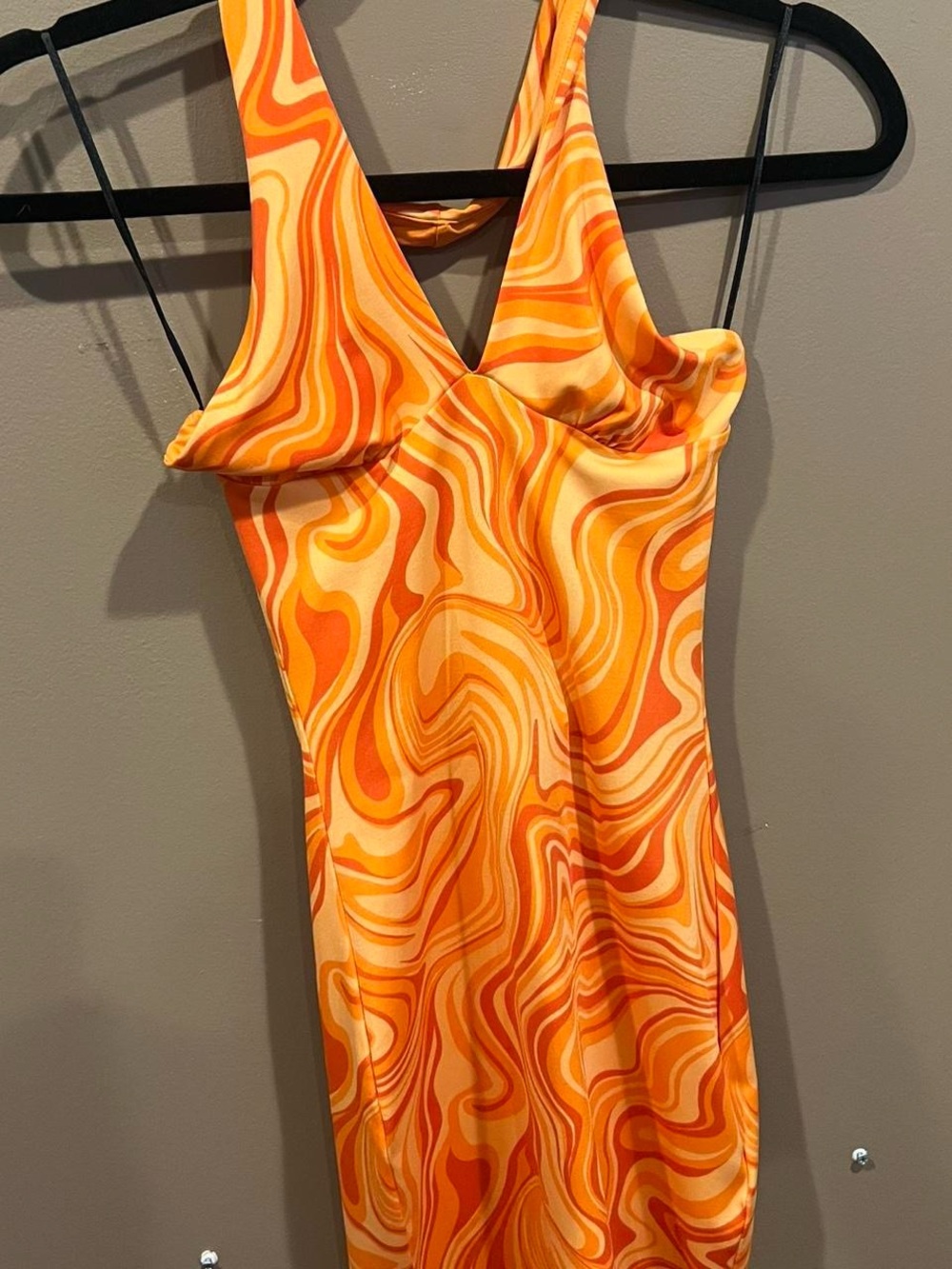 H&M Orange Swirl Mini Dress